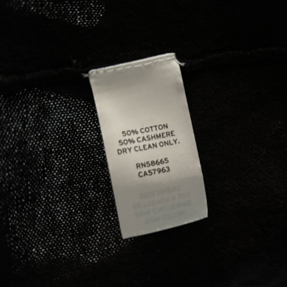 Nordstrom Signature Cotton and Cashmere Long Black Cardigan size XS - Picture 6 of 8
